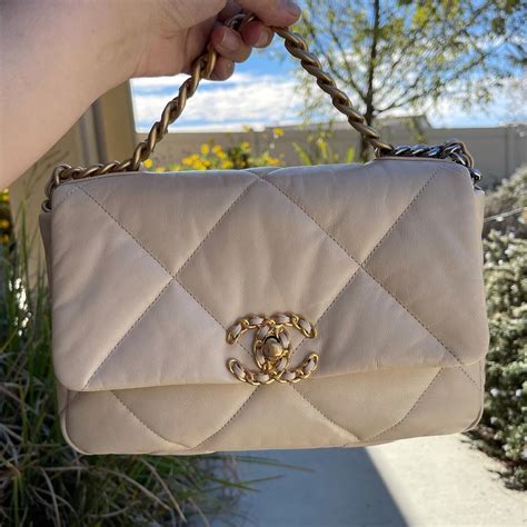 chanel 19 20a beige|chanel 19.55 handbags.